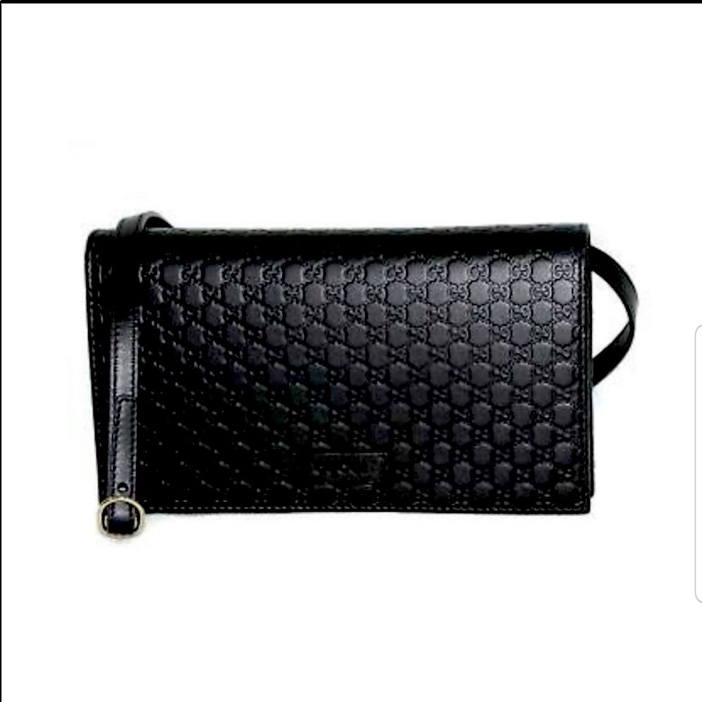 Gucci Guccissima Mini Crossbody Wallet Bag Purse